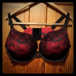 Torrid - Red and Black lace bra